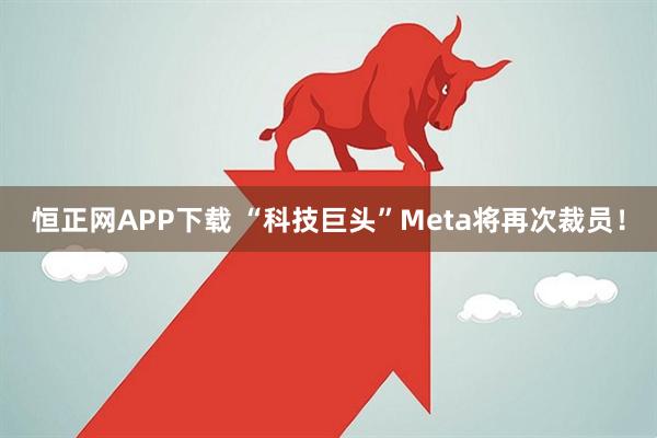 恒正网APP下载 “科技巨头”Meta将再次裁员！